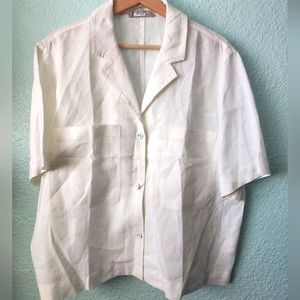 Everlane blouse button front semicrop short sleeve shirt